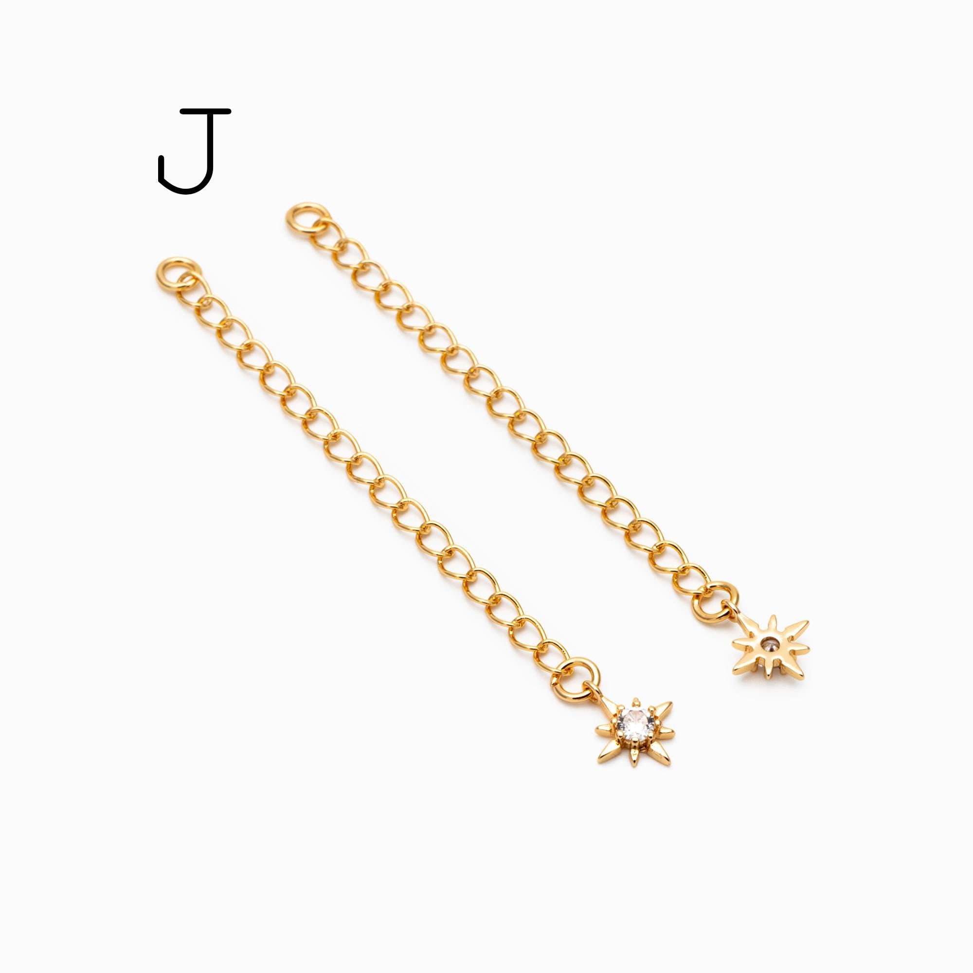 4pcs Gold/ Silver Tone Extender Chain, Gold/ Rhodium plated Brass, Necklace Bracelet Extension Chain (GB-4711)